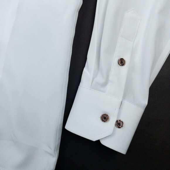 State & Liberty Performance Dress Shirt Men's XL Athletic Solid White Stretch - Picture 5 of 15